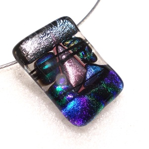 NEMESACÉL! Dichroic mozaik nyaklánc, ajándék pedagógus napra, születésnapra, névnapra.  - ékszer - nyaklánc - medál - Meska.hu
