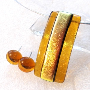 Arany-borostyán  ékszerszett, ajándék névnapra, születésnapra., Ékszer, Ékszerszett, Ékszerkészítés, Üvegművészet, MESKA