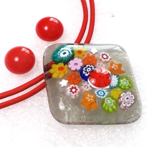 NEMESACÉL! Szürke virágos ékszerszett, nyaklánc és fülbevaló, ajándék  ballagásra, névnapra, születésnapra. - ékszer - ékszerszett - Meska.hu