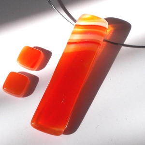 NEMESACÉL!  Csíkos narancs ékszerszett. - ékszer - ékszerszett - Meska.hu