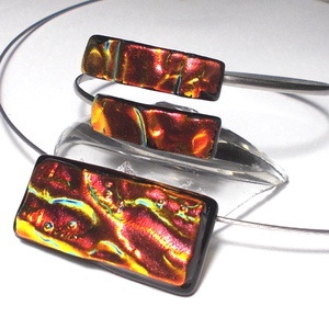 Lángolás dichroic ékszerszett. - ékszer - ékszerszett - Meska.hu