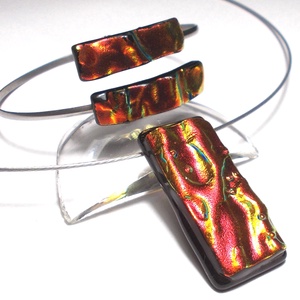 Lángolás dichroic ékszerszett. - ékszer - ékszerszett - Meska.hu