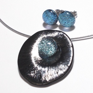 OVÁLIS! Gyöngykagyló dichroic ékszerszett , ajándék névnapra, születésnapra. - Meska.hu