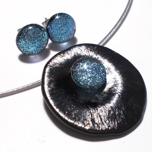 OVÁLIS! Gyöngykagyló dichroic ékszerszett , ajándék névnapra, születésnapra. - ékszer - ékszerszett - Meska.hu