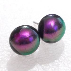 Orgona dichroic  stiftes fülbevaló  , ajándék névnapra, születésnapra. - ékszer - fülbevaló - pötty fülbevaló - Meska.hu