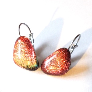 NEMESACÉL! Őszi fényjáték szabálytalan kapcsos fülbevaló, ajándék nőknek névnapra, születésnapra.  - Meska.hu