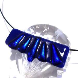  Kékek dichroic nyaklánc, ballagásra, születésnapra, névnapra.  - ékszer - nyaklánc - medálos nyaklánc - Meska.hu