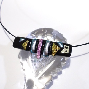  Szabálytalan dichroic mozaik nyaklánc, ballagásra, születésnapra, névnapra.  - ékszer - nyaklánc - medálos nyaklánc - Meska.hu