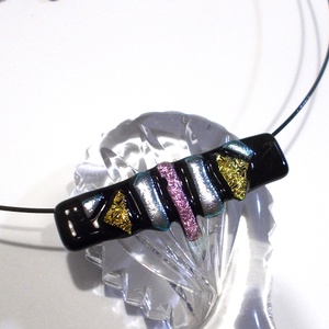  Szabálytalan dichroic mozaik nyaklánc, ballagásra, születésnapra, névnapra.  - ékszer - nyaklánc - medálos nyaklánc - Meska.hu