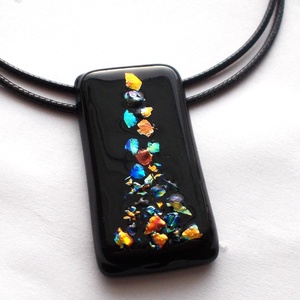 NEMESACÉL!  Dichroic fények játéka nyaklánc. - ékszer - nyaklánc - medálos nyaklánc - Meska.hu