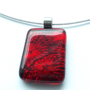 Rubin csillagok, dichroic nyaklánc. - ékszer - ékszerszett - Meska.hu