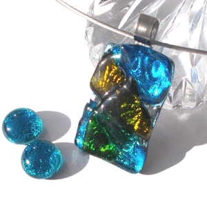  Szabálytalan dichroic mozaik ékszerszett, ballagásra, születésnapra, névnapra. , Ékszer, Ékszerszett, Ékszerkészítés, Üvegművészet, MESKA