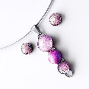  NEMESACÉL!  Rózsafények dichroic ékszerszett. - ékszer - ékszerszett - Meska.hu