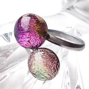  NEMESACÉL!  Rózsafények dichroic gyűrű. - Meska.hu