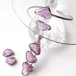  NEMESACÉL!  Magnólia dichroic ékszerszett. - Meska.hu