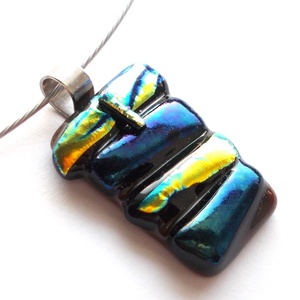  Szabálytalan dichroic mozaik nyaklánc, ballagásra, születésnapra, névnapra.  - Meska.hu