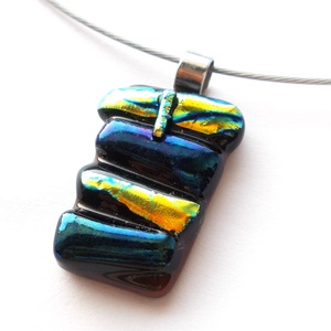  Szabálytalan dichroic mozaik nyaklánc, ballagásra, születésnapra, névnapra.  - ékszer - nyaklánc - medálos nyaklánc - Meska.hu
