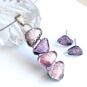  NEMESACÉL!  Rózsafények dichroic ékszerszett. - ékszer - ékszerszett - Meska.hu