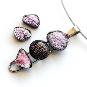  NEMESACÉL!  Magnólia dichroic nyaklánc. - ékszer - ékszerszett - Meska.hu