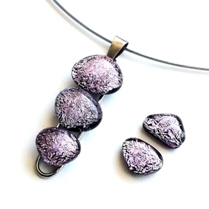  NEMESACÉL! Orgona lila dichroic ékszerszett. - ékszer - ékszerszett - Meska.hu