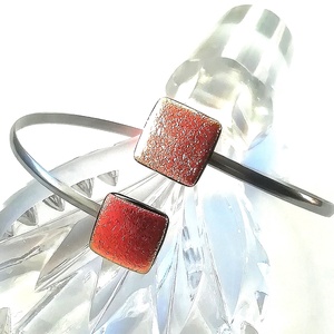  NEMESACÉL!  Arany-lazac dichroic nyaklánc. - ékszer - nyaklánc - medálos nyaklánc - Meska.hu