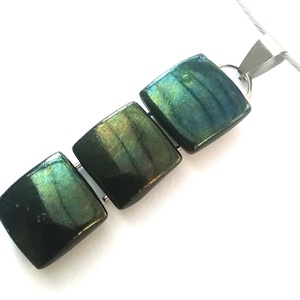  NEMESACÉL!  Bronzos moha dichroic nyaklánc., Ékszer, Ékszerszett, Ékszerkészítés, Üvegművészet, Zöld árnyalatú dichroic  üvegből készült, stabil többszintes medál alapra ragasztva.
A fém alkatrés..., MESKA