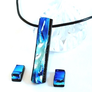 NEMESACÉL!  Ezüstös gleccser, dichroic ékszerszett. - ékszer - nyaklánc - medálos nyaklánc - Meska.hu