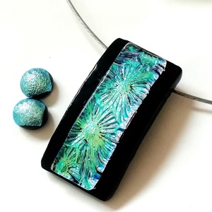 AKCIÓ! Arany-türkiz csillagok, dichroic ékszerszett. - ékszer - ékszerszett - Meska.hu