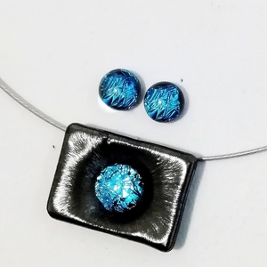  Gyöngykagyló dichroic ékszerszett , ajándék névnapra, születésnapra. - Meska.hu