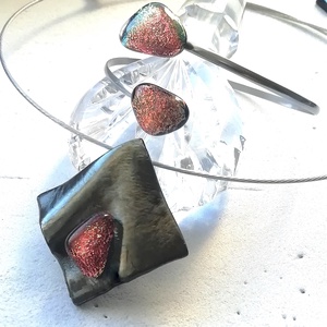 NEMESACÉL!  Bronzos vörös ragyogás ékszerszett, ajándék névnapra születésnapra. - ékszer - ékszerszett - Meska.hu