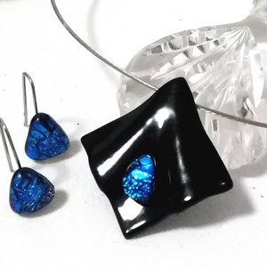 NEMESACÉL!  Kék-fekete ékszerszett, ajándék névnapra születésnapra. - Meska.hu