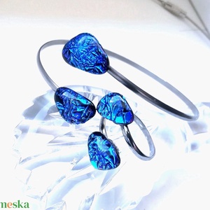 NEMESACÉL!  Kék-fekete ékszerszett, ajándék névnapra születésnapra. - ékszer - ékszerszett - Meska.hu