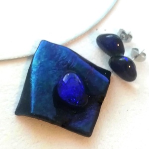 NEMESACÉL!  Kék metál fények, ajándék névnapra születésnapra. - ékszer - ékszerszett - Meska.hu