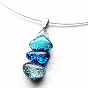  NEMESACÉL!   Kék fények dichroic nyaklánc. - Meska.hu