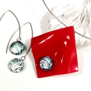 Ezüstös piros trendi ékszerszett, ajándék névnapra, születésnapra. - Meska.hu