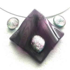 Lila árnyalatok trendi nyaklánc, ajándék névnapra, születésnapra. - ékszer - ékszerszett - Meska.hu