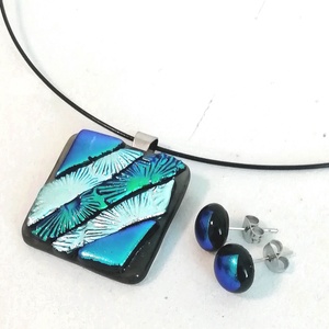 NEMESACÉL! Dichroic mozaik ékszerszett, ajándék pedagógus napra, születésnapra, névnapra.  - ékszer - ékszerszett - Meska.hu