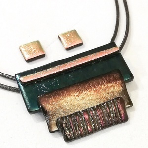 NEMESACÉL! Bronzos  lazacos smaragd ékszerszett , ajándék névnapra születésnapra., Ékszer, Ékszerszett, Ékszerkészítés, Üvegművészet, MESKA