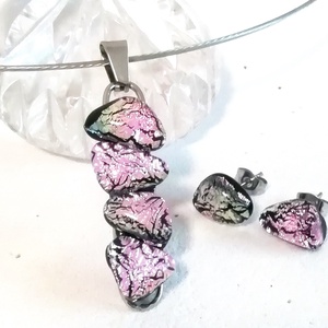  NEMESACÉL!  Magnólia dichroic ékszerszett. - Meska.hu