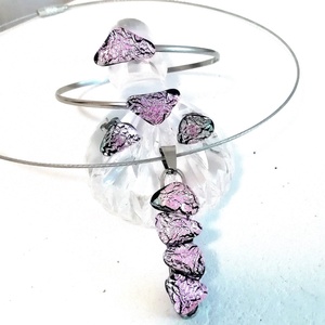  NEMESACÉL!  Magnólia dichroic ékszerszett. - Meska.hu