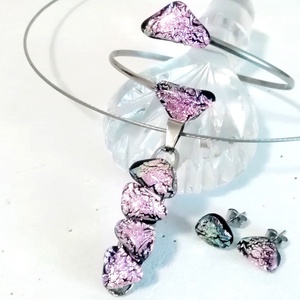  NEMESACÉL!  Magnólia dichroic ékszerszett. - ékszer - ékszerszett - Meska.hu