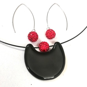 NEMESACÉL!  Vörös és fekete trendi  ékszerszett, ajándék karácsonyra, névnapra, születésnapra. - ékszer - ékszerszett - Meska.hu