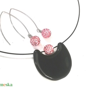 NEMESACÉL!  Mályva-fekete trendi  ékszerszett, ajándék karácsonyra, névnapra, születésnapra. - ékszer - ékszerszett - Meska.hu