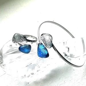 NEMESACÉL! Exkluzív ezüstkék karkötő és gyűrű, Ékszer, Karkötő, Kézfej karkötő, Ékszerkészítés, Üvegművészet, MESKA