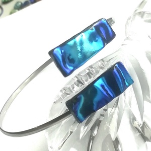  NEMESACÉL!  Ezüstkék hullámok, dichroic ékszerszett. - ékszer - ékszerszett - Meska.hu