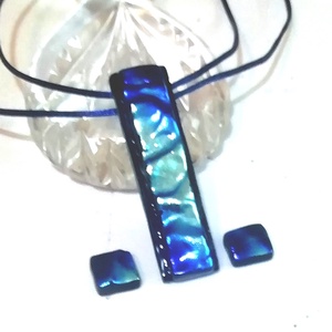  NEMESACÉL!  Ezüstkék hullámok, dichroic ékszerszett. - Meska.hu