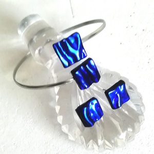 NEMESACÉL!  Hullámzó királykék karkötő és fülbevaló ajándék karácsonyra. ra., Ékszer, Karkötő, Kézfej karkötő, Ékszerkészítés, Üvegművészet, MESKA