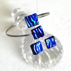 NEMESACÉL!  Hullámzó királykék karkötő és fülbevaló ajándék karácsonyra. ra. - ékszer - karkötő - kézfej karkötő - Meska.hu