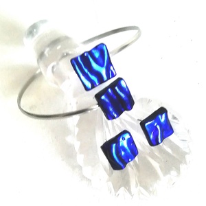 NEMESACÉL!  Hullámzó királykék karkötő és fülbevaló ajándék karácsonyra. ra. - ékszer - ékszerszett - Meska.hu