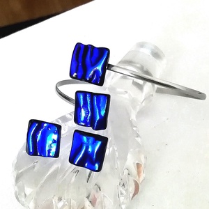 NEMESACÉL!  Hullámzó királykék karkötő és fülbevaló ajándék karácsonyra. ra. - ékszer - ékszerszett - Meska.hu